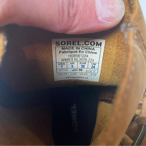 Sorel Joan of Arctic Lace Up Wedge Lexie Wedge Elk Brown Leather 7 - Picture 6 of 6